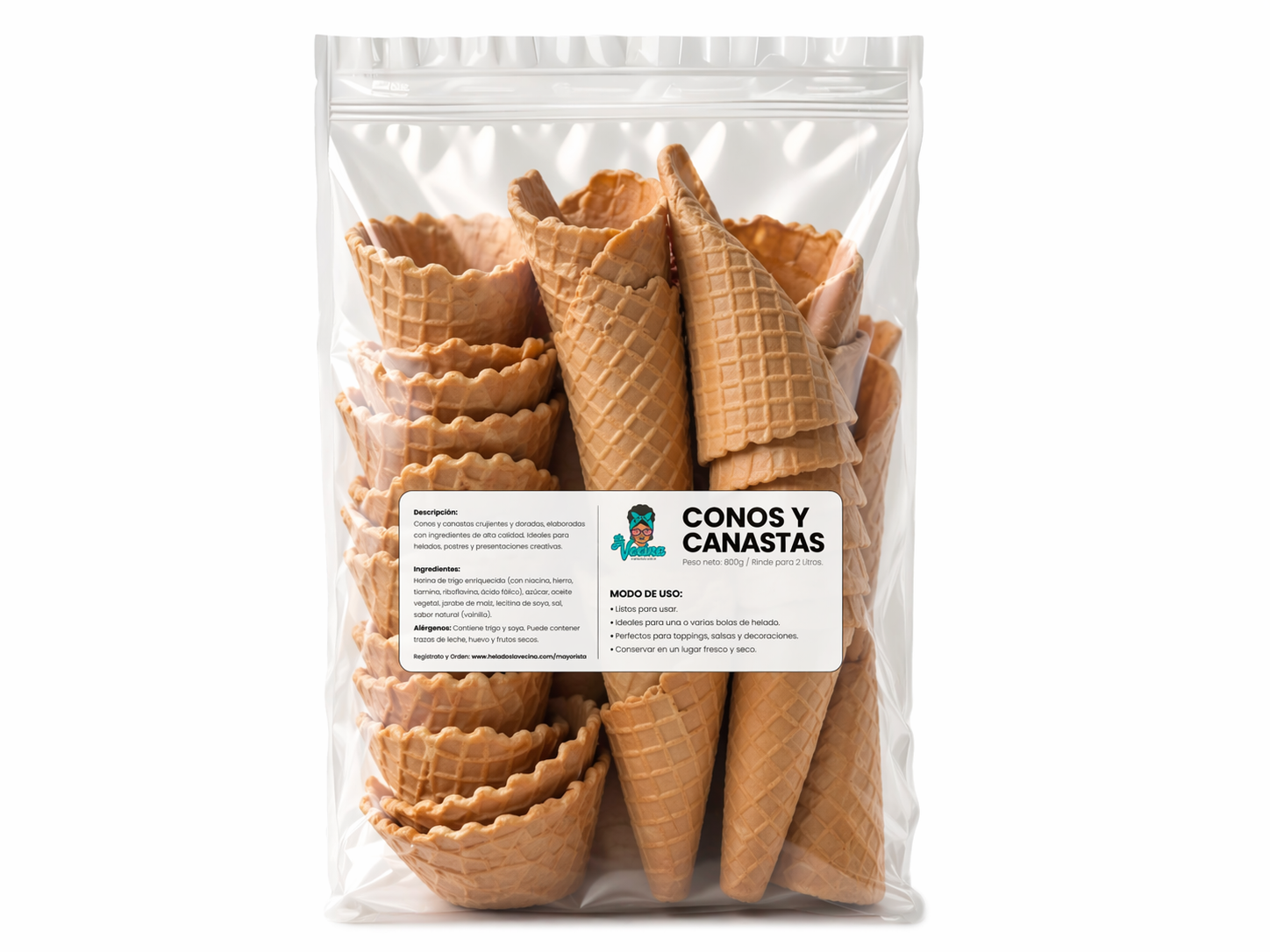 Conos para heladería y negocios Helados La Vecina